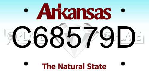 C68579D Arkansas License Plate