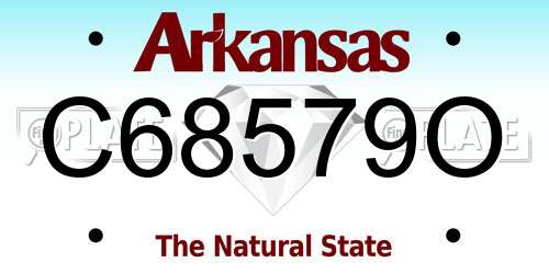 C68579O Arkansas License Plate
