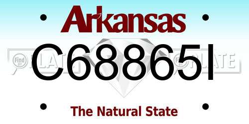 C68865I Arkansas License Plate