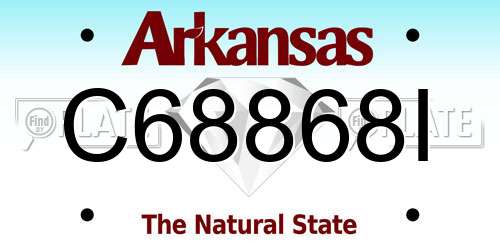 C68868I Arkansas License Plate