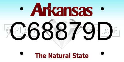 C68879D Arkansas License Plate