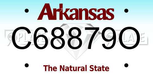 C68879O Arkansas License Plate
