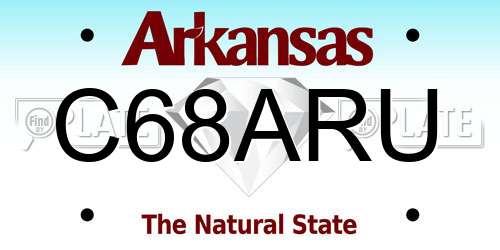 C68ARU Arkansas License Plate