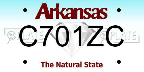 C701ZC Arkansas License Plate