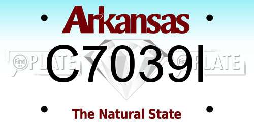 C7039I Arkansas License Plate