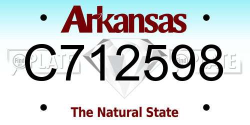 C712598 Arkansas License Plate