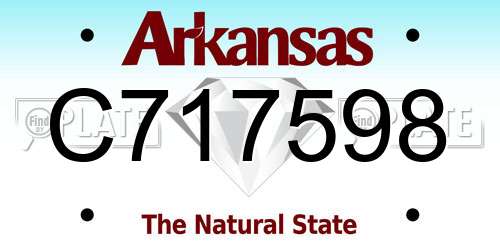 C717598 Arkansas License Plate
