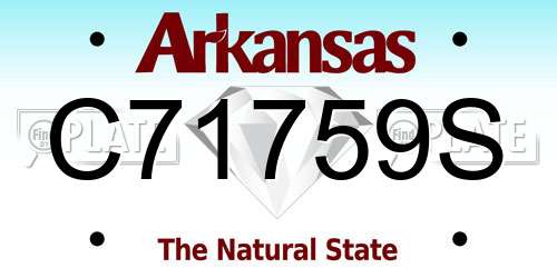 C71759S Arkansas License Plate