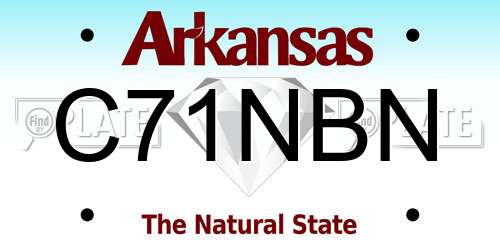 C71NBN Arkansas License Plate