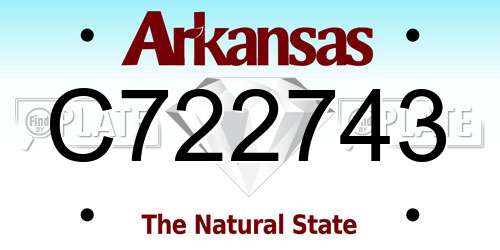 C722743 Arkansas License Plate