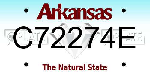 C72274E Arkansas License Plate