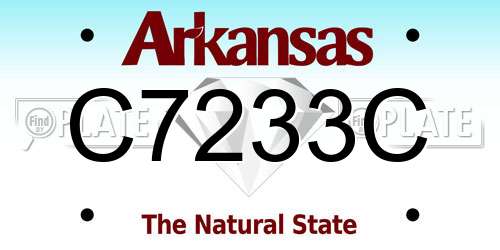 C7233C Arkansas License Plate