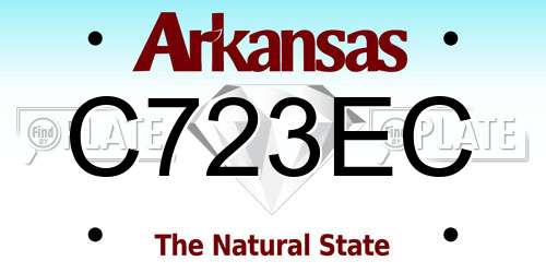 C723EC Arkansas License Plate
