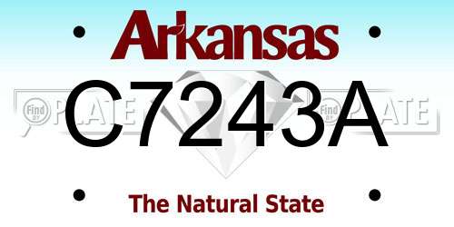 C7243A Arkansas License Plate