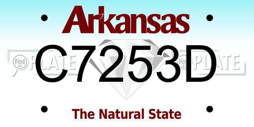C7253D Arkansas License Plate