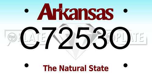 C7253O Arkansas License Plate