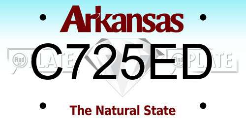 C725ED Arkansas License Plate