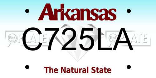 C725LA Arkansas License Plate
