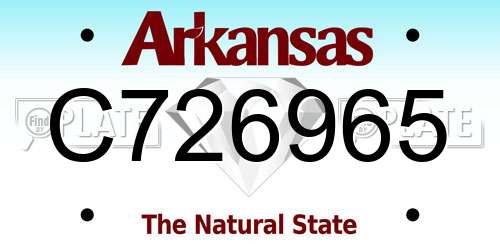 C726965 Arkansas License Plate