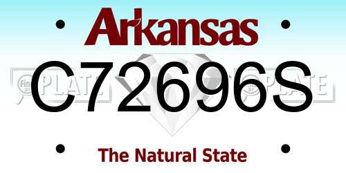 C72696S Arkansas License Plate