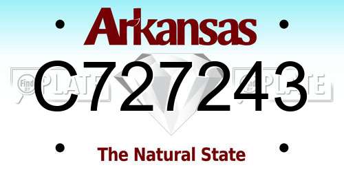 C727243 Arkansas License Plate