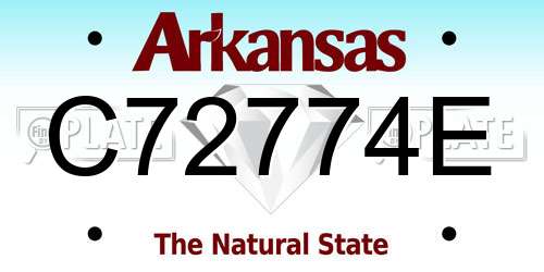 C72774E Arkansas License Plate