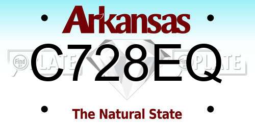 C728EQ Arkansas License Plate