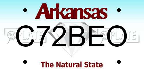 C72BEO Arkansas License Plate