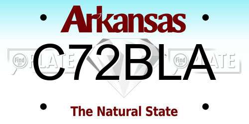 C72BLA Arkansas License Plate