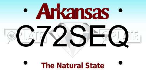 C72SEQ Arkansas License Plate