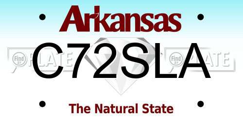 C72SLA Arkansas License Plate