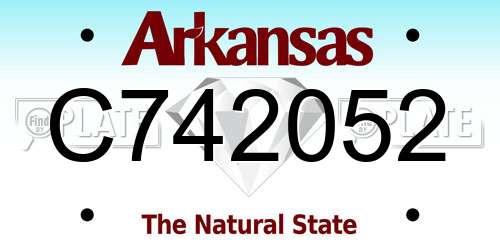 C742052 Arkansas License Plate