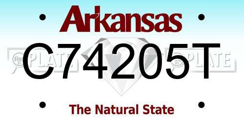 C74205T Arkansas License Plate
