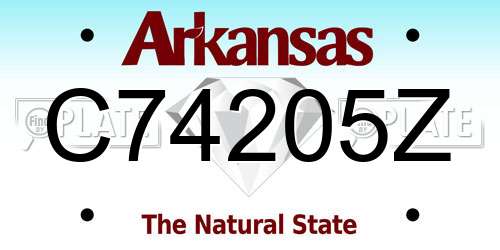 C74205Z Arkansas License Plate