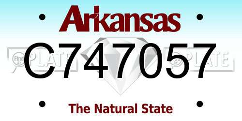 C747057 Arkansas License Plate