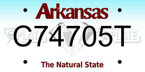 C74705T Arkansas License Plate