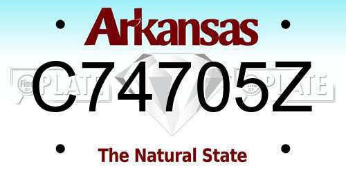 C74705Z Arkansas License Plate
