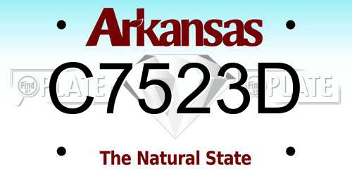 C7523D Arkansas License Plate