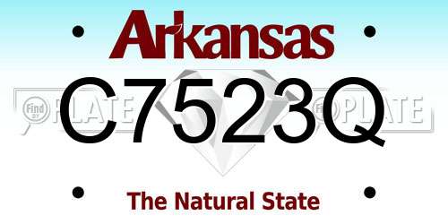 C7523Q Arkansas License Plate