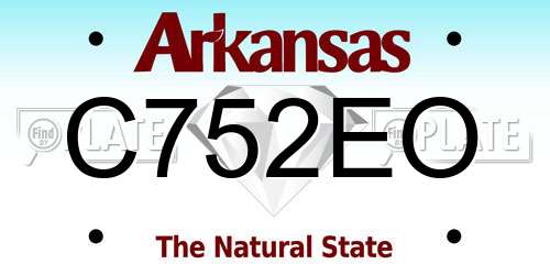 C752EO Arkansas License Plate
