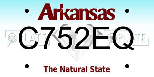 C752EQ Arkansas License Plate