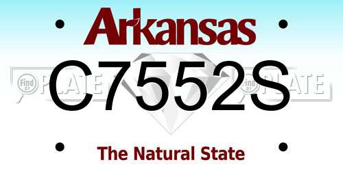 C7552S Arkansas License Plate
