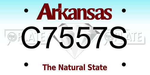C7557S Arkansas License Plate