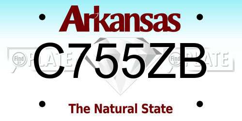 C755ZB Arkansas License Plate