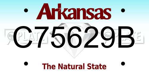 C75629B Arkansas License Plate