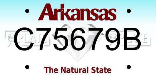 C75679B Arkansas License Plate