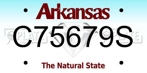 C75679S Arkansas License Plate
