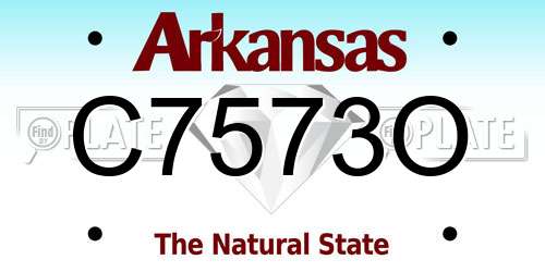 C7573O Arkansas License Plate