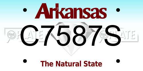 C7587S Arkansas License Plate