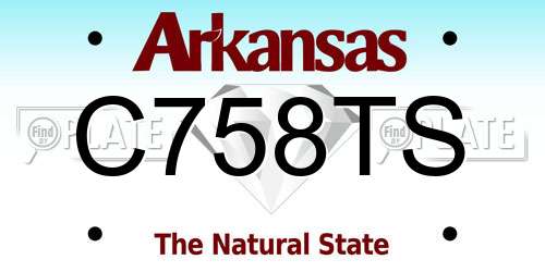 C758TS Arkansas License Plate